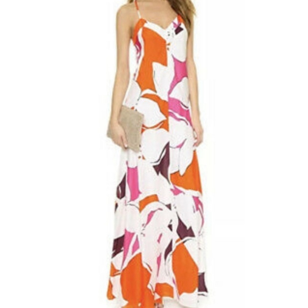 DIANE VON FURSTENBERG DVF BARTHS EDEN GARDEN SILK WEDDING RESORT MAXI DRESS 6